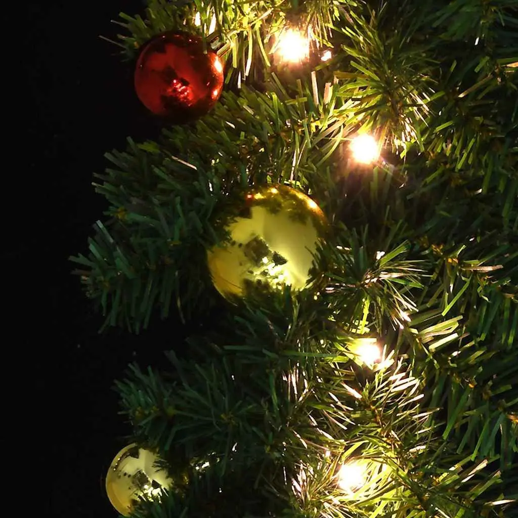 Christmas Garland LED Lights 20m Green Baubles PVC