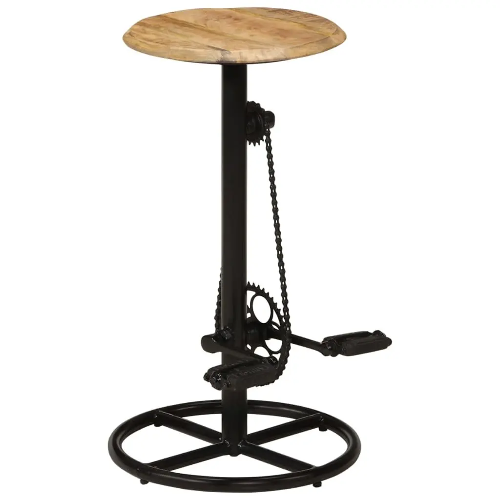 Bar Stools Set of 2 Solid Mango Wood Kitchen Dining Chair Footrest Industrial