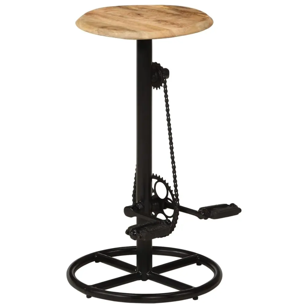 Bar Stools Set of 2 Solid Mango Wood Kitchen Dining Chair Footrest Industrial