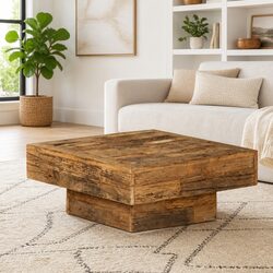 Coffee Table Solid Reclaimed Wood 70x70x30cm Brown Vintage Retro Side End