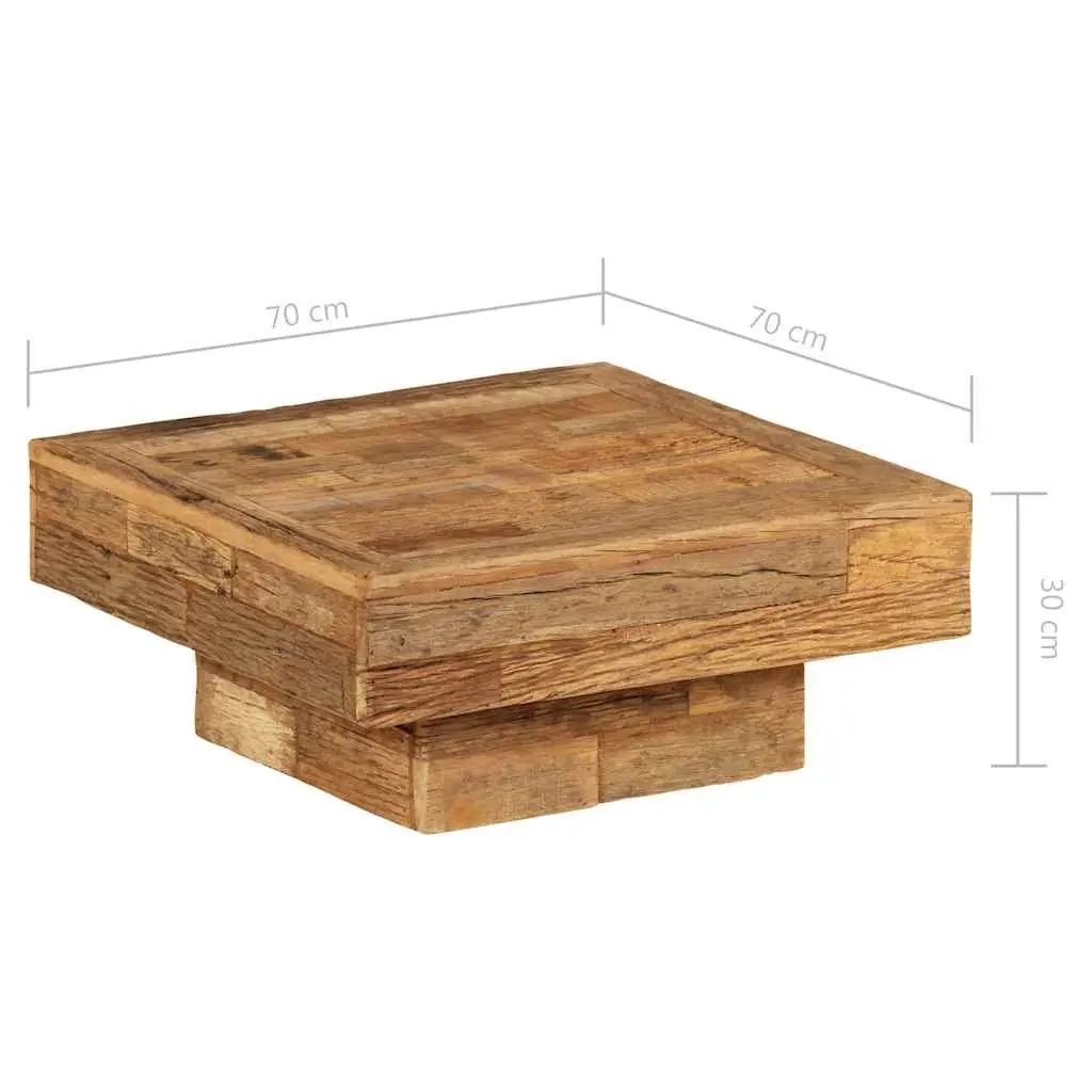 Coffee Table Solid Reclaimed Wood Vintage Retro 70x70x30cm Brown