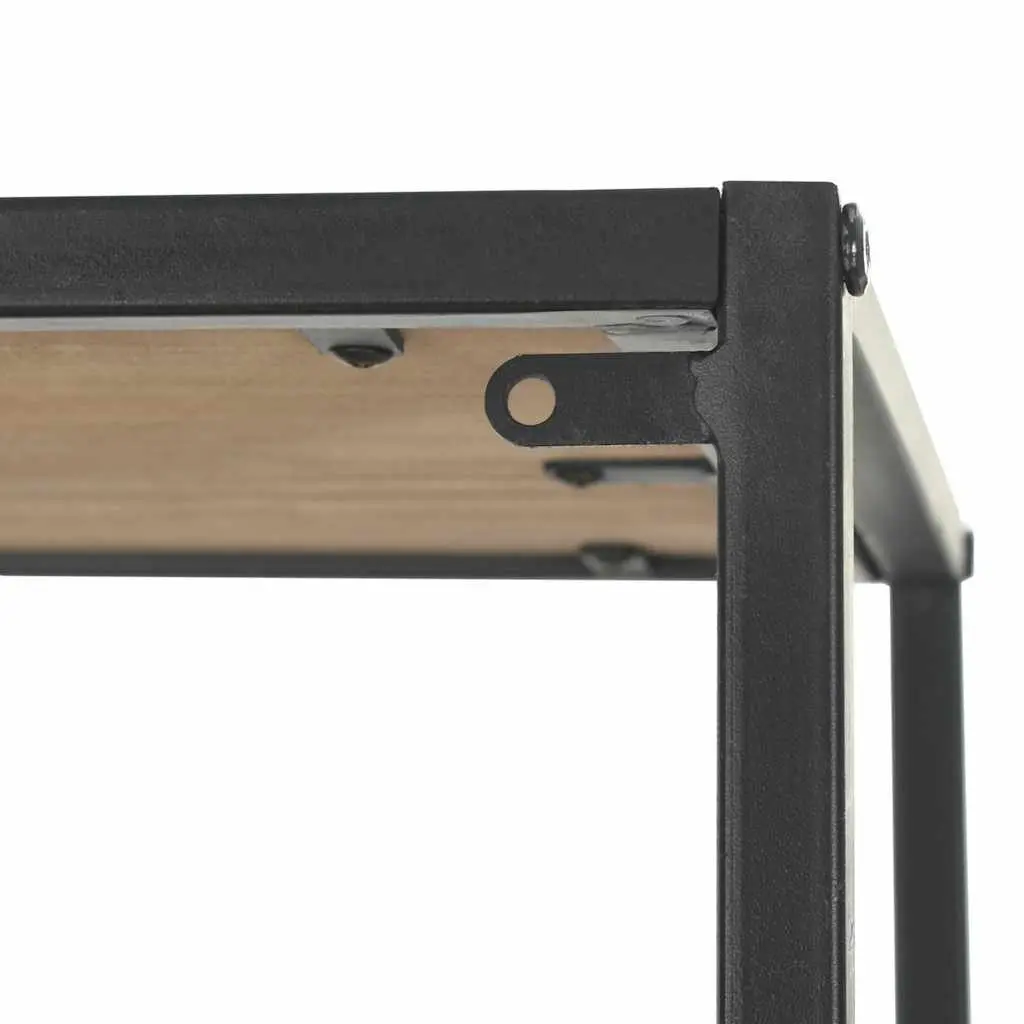 Bookcase Standing Shelf Solid Firwood Steel Frame Industrial Storage Display