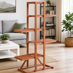 Wooden Plant Stand Cedar Display Rack Shelving Garden Outdoor Indoor Decor