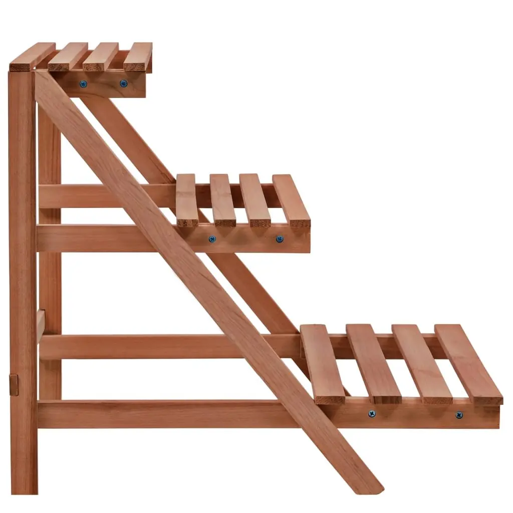 3-Tier Plant Stand Cedar Wood Display Shelf Brown
