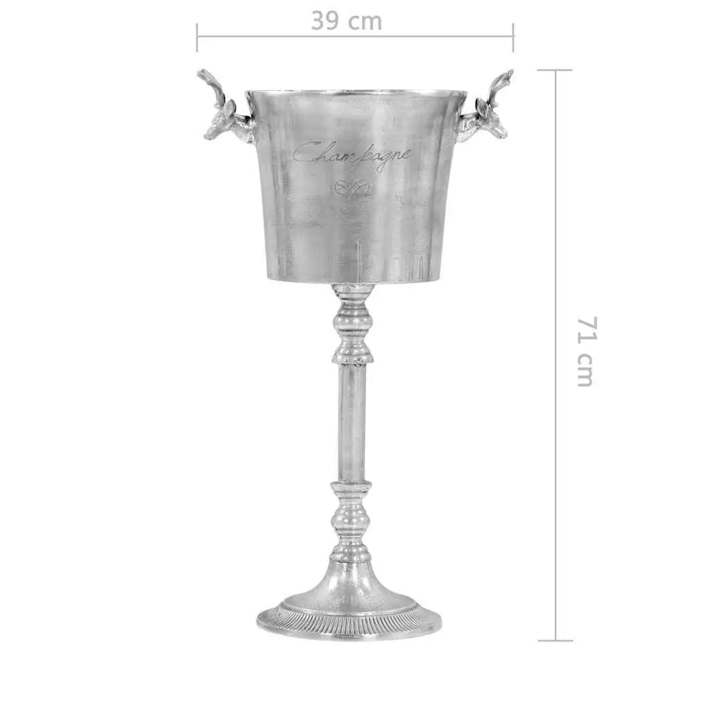 Champagne Cooler Aluminium Silver Beverage Chiller with Deer Handles