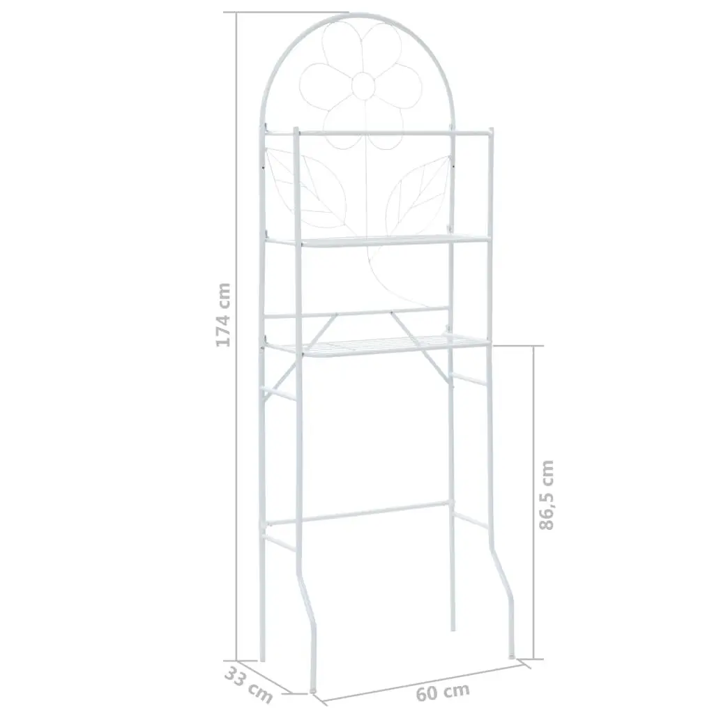 Toilet Rack White Steel Bathroom Storage Organizer Towel Holder Over Tank Stand