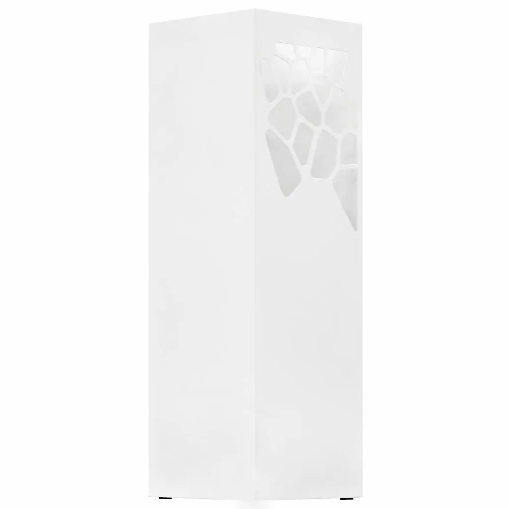 Umbrella Stand with Removable Drip Tray Modern White Steel Holder