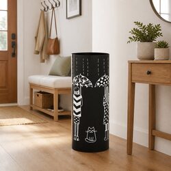 Umbrella Stand Steel Black Modern Holder Walking Sticks Trekking Poles Drip Tray