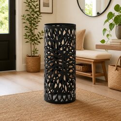 Umbrella Stand Steel Leaves Black Holder For Umbrellas Walking Sticks Canes