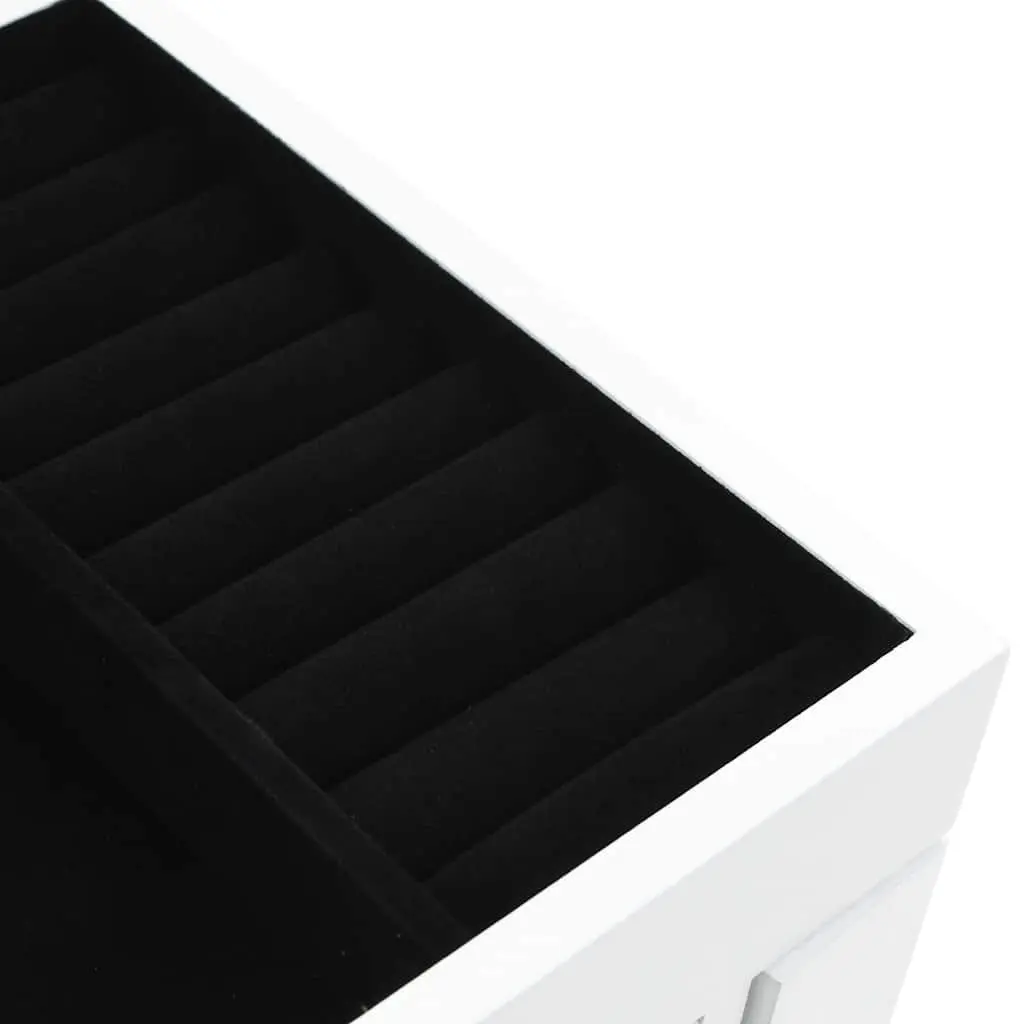 Free Standing Jewelry Cabinet Organizer White MDF and Pine Wood