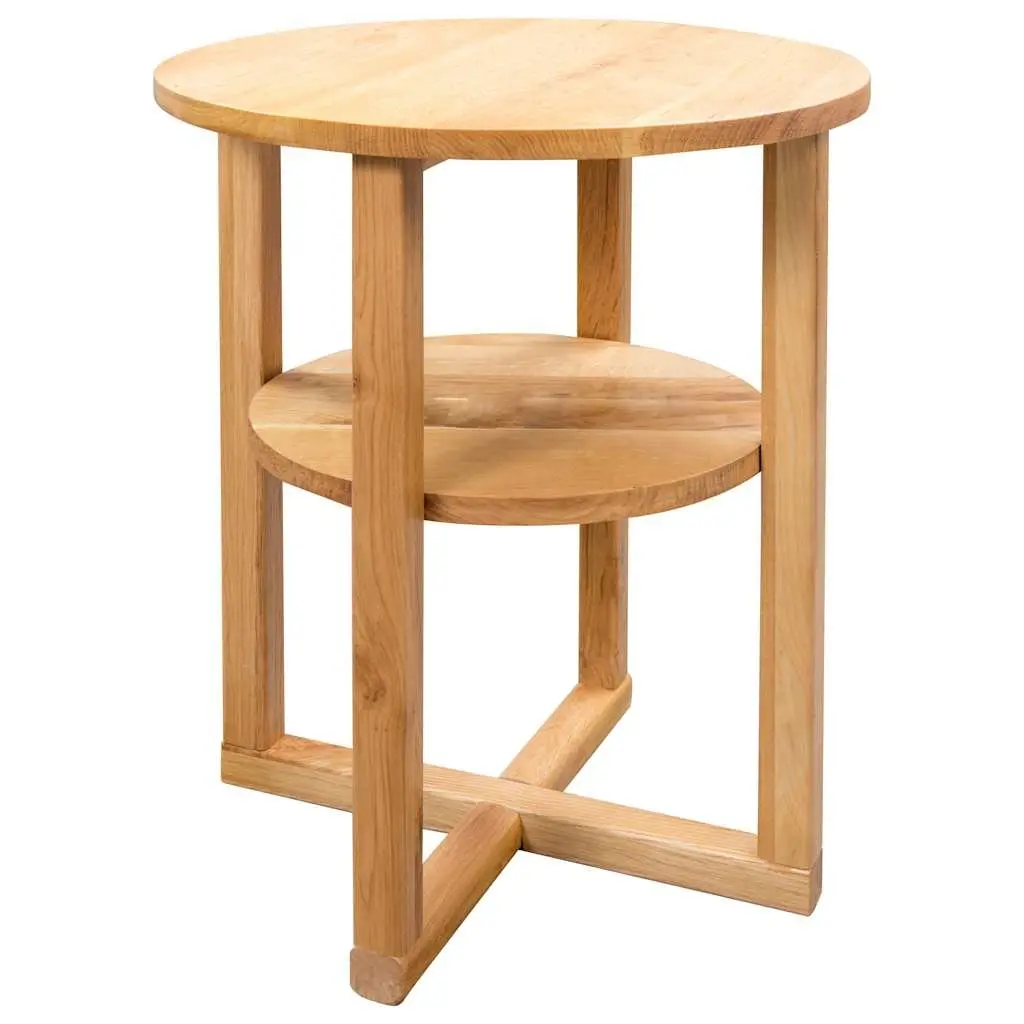 Solid Oak Wood Side Table 40x50 cm Brown