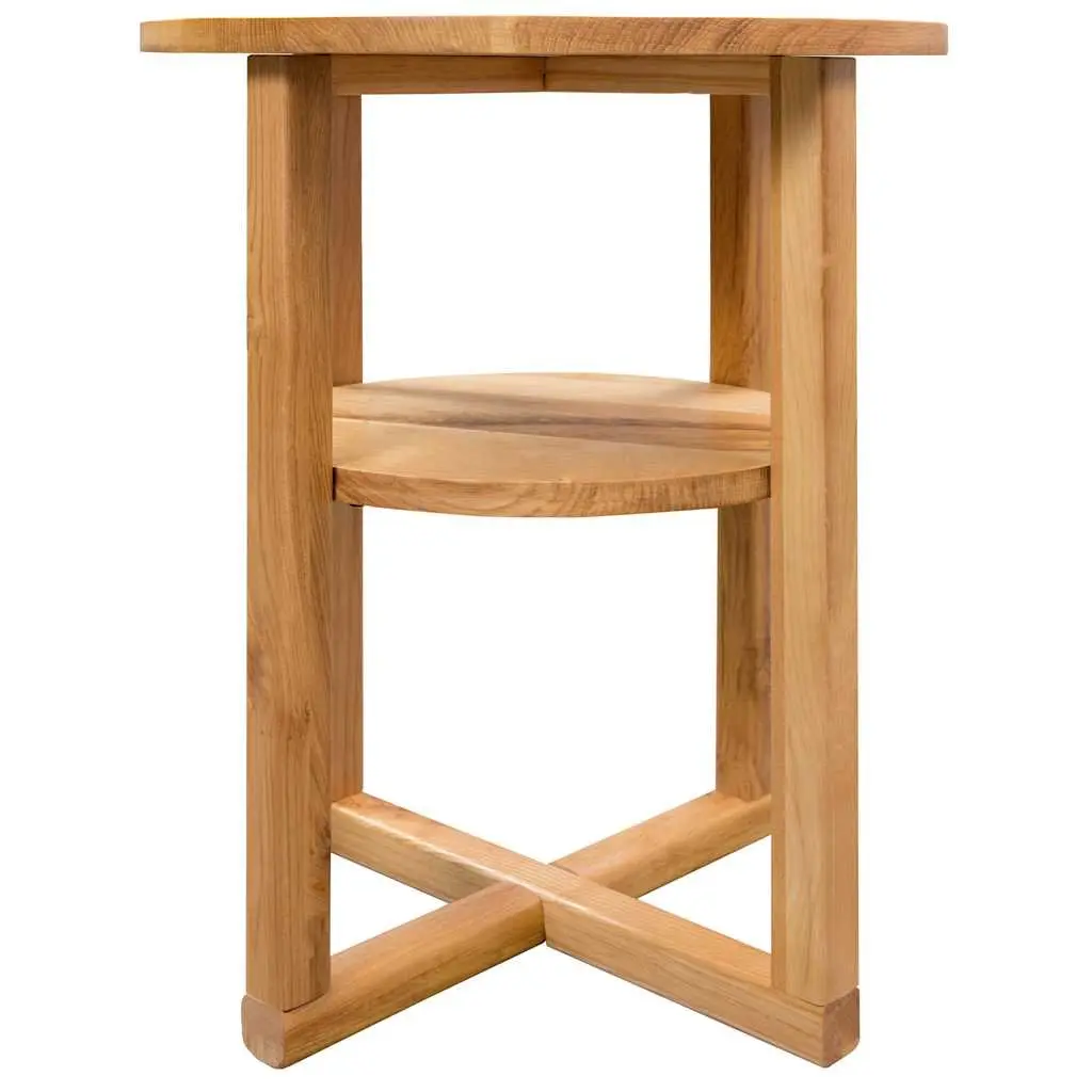 Solid Oak Wood Side Table 40x50 cm Brown
