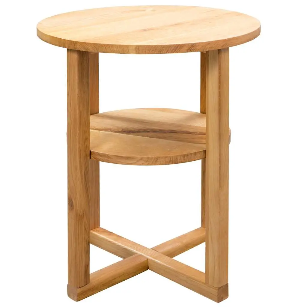 Solid Oak Wood Side Table 40x50 cm Brown