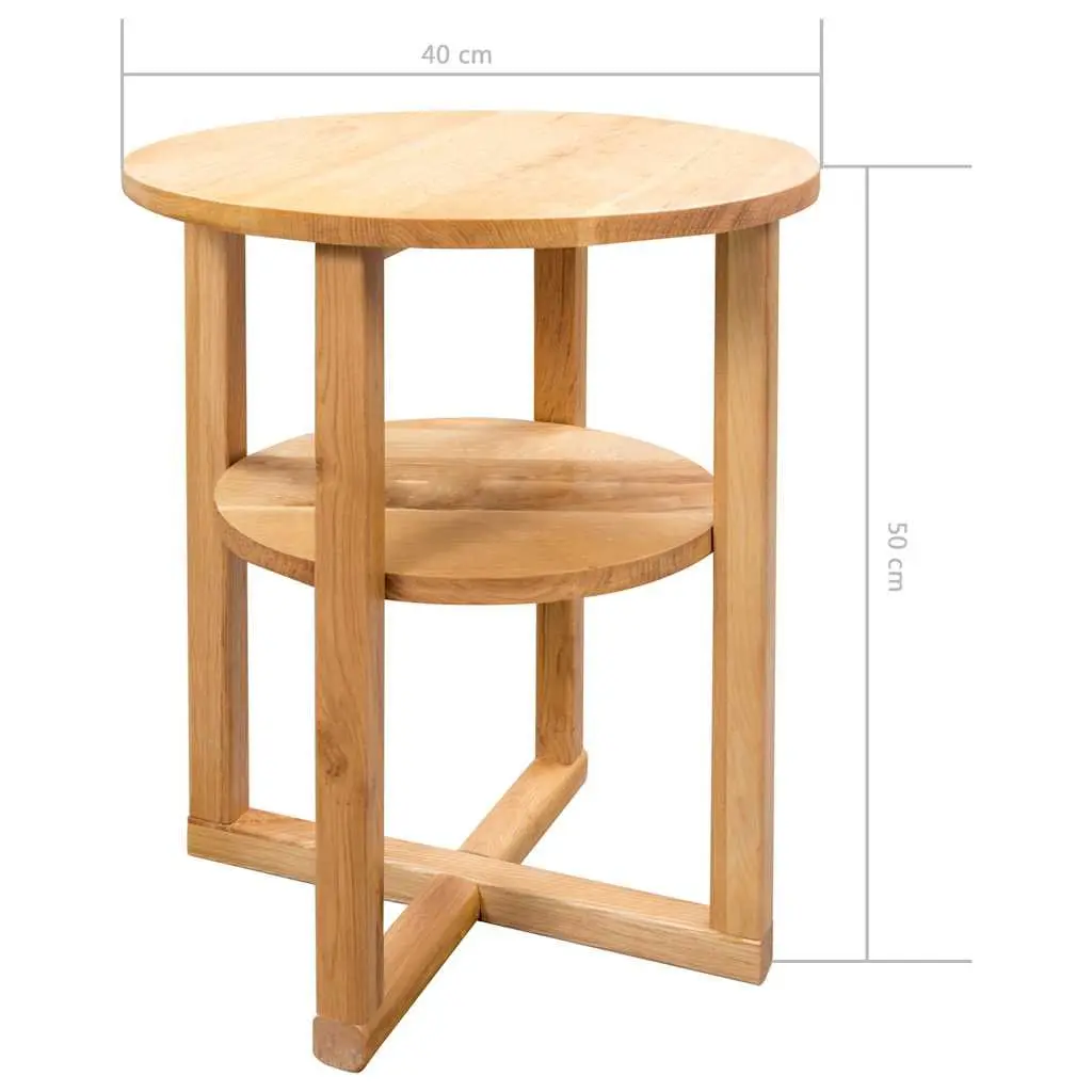 Solid Oak Wood Side Table 40x50 cm Brown