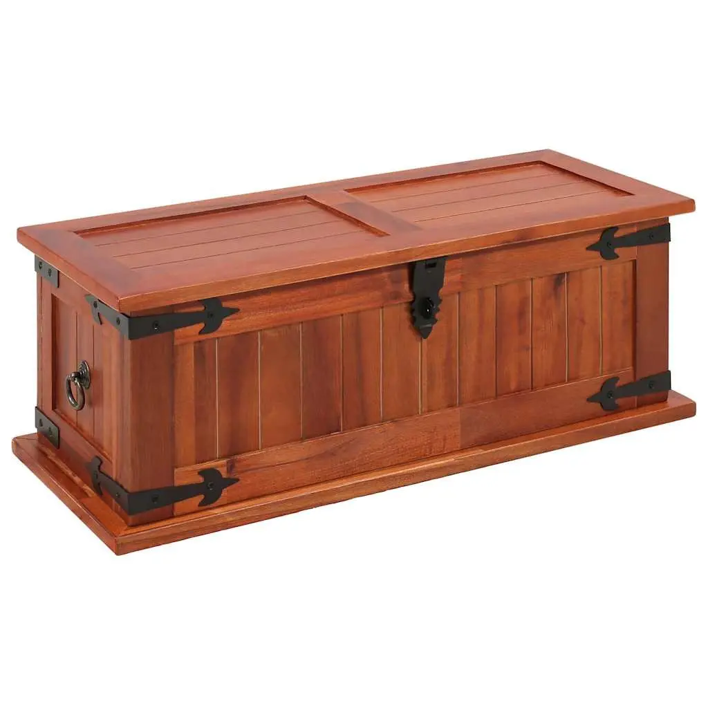 Storage Chest Handmade Solid Acacia Wood Brown 60x25x22cm