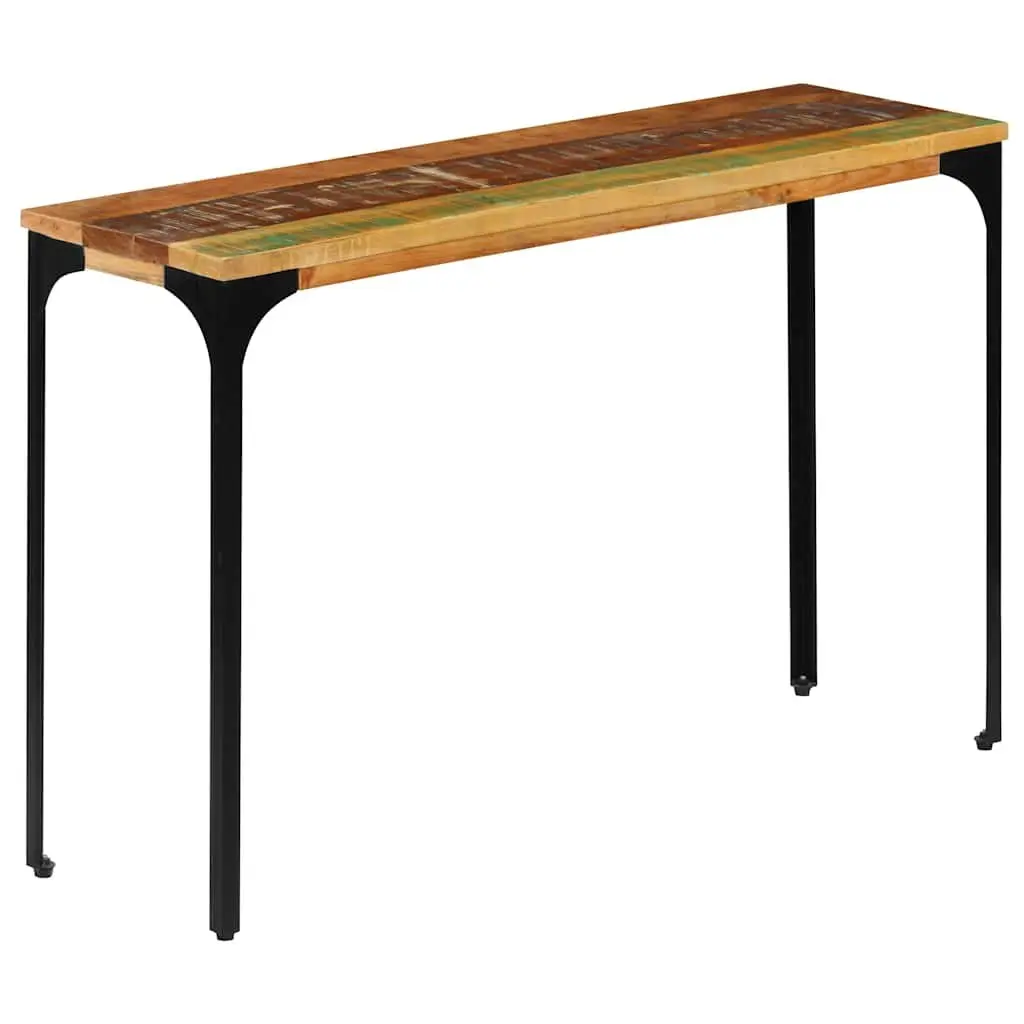 Console Table Solid Reclaimed Wood 120x35x76cm Brown Power-Coated Steel Frame