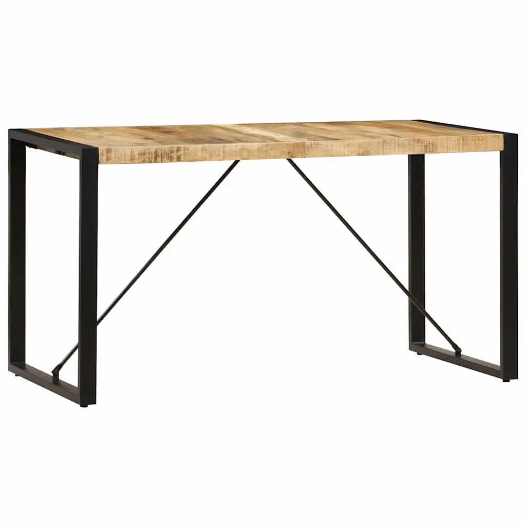 Dining Table Industrial Style 140x70x75cm Solid Mango Wood Brown