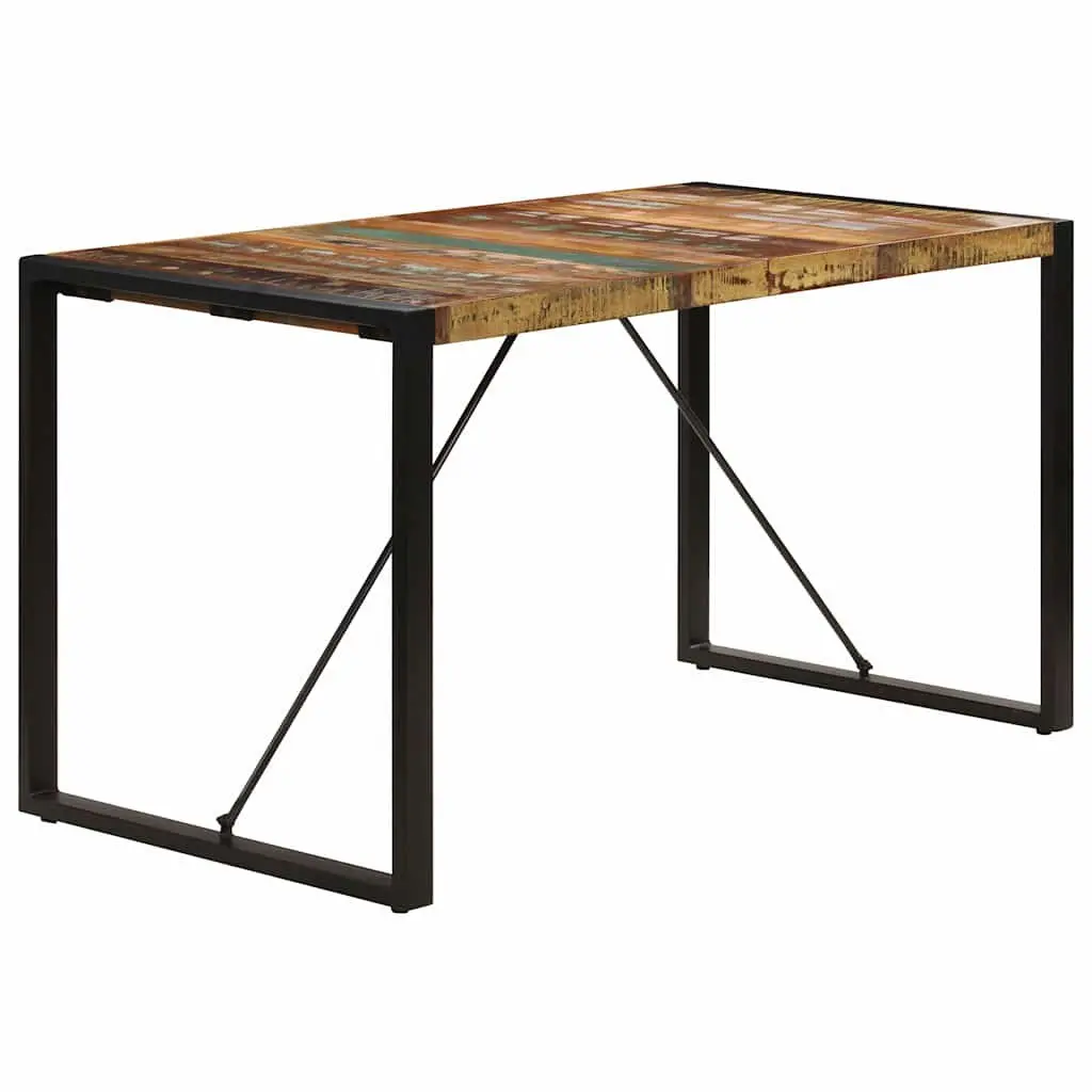 Dining Table Solid Reclaimed Wood 140x70x75 cm Rustic Multicolour