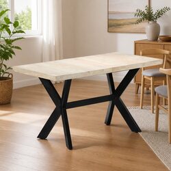 Dining Table 140x70x75cm Solid Mango Wood Kitchen Dining Room Furniture
