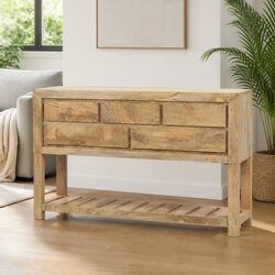 Sideboard 120x30x75 cm Brown Wooden Storage Cabinet with Drawers Shelf