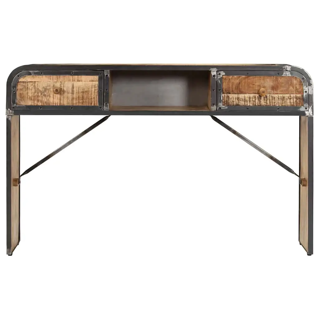 Sideboard Antique Style 120x30x75cm Solid Mango Wood with Iron Frame Brown
