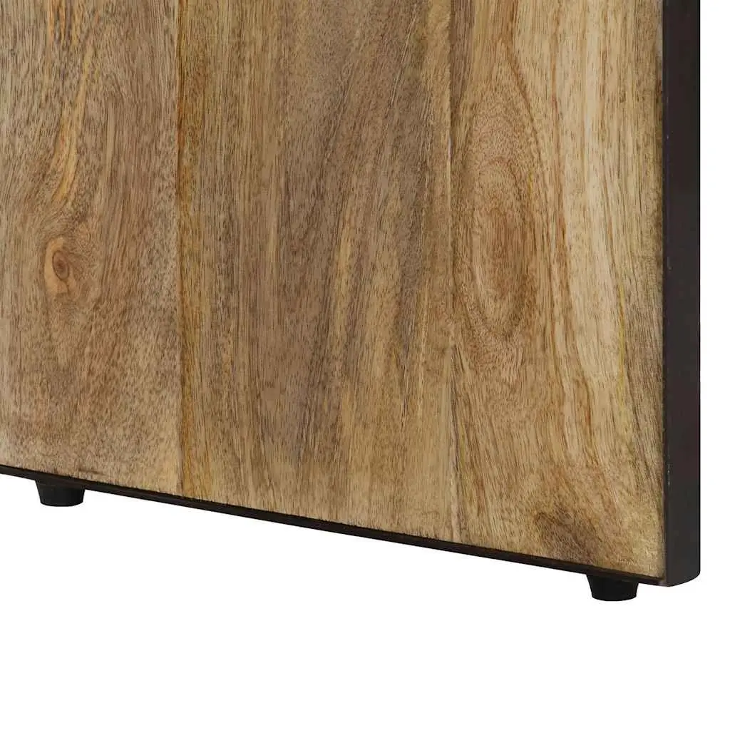 Sideboard Antique Style 120x30x75cm Solid Mango Wood with Iron Frame Brown