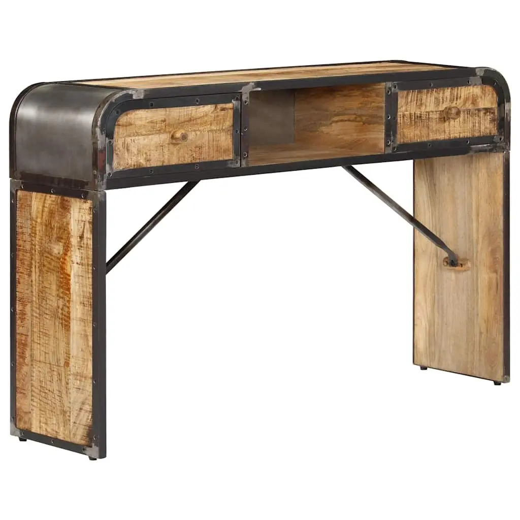 Sideboard Antique Style 120x30x75cm Solid Mango Wood with Iron Frame Brown
