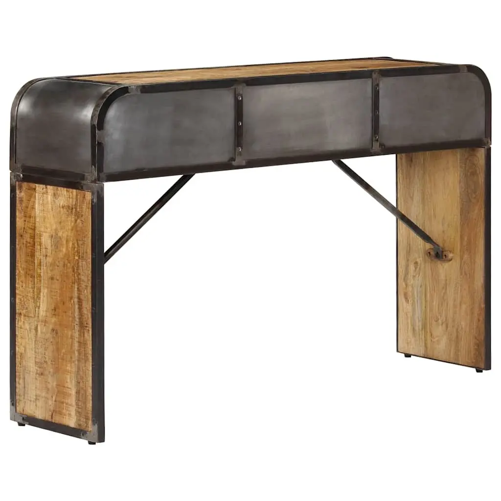 Sideboard Antique Style 120x30x75cm Solid Mango Wood with Iron Frame Brown