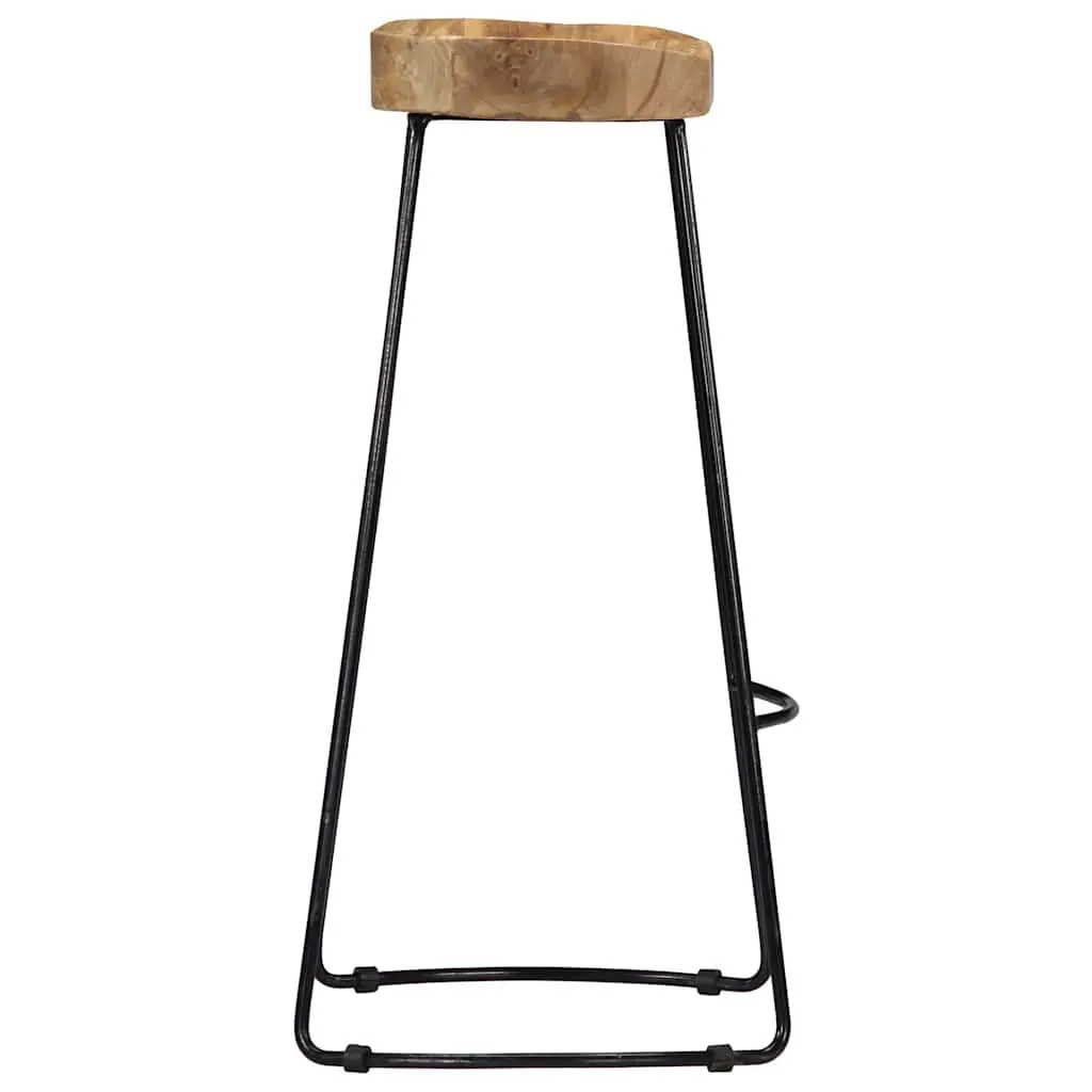 Bar Stools Retro Vintage Solid Mango Wood 2 pcs Brown