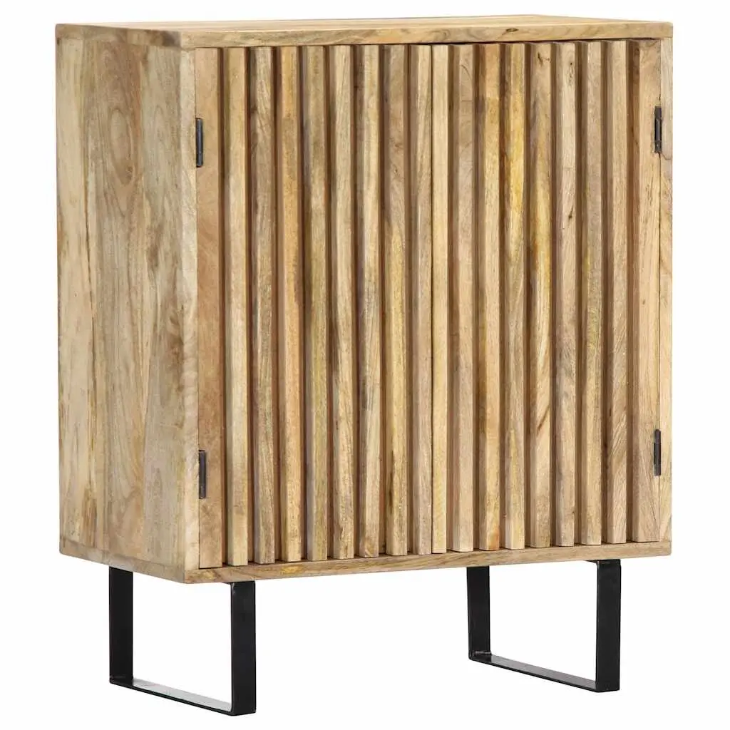 Sideboard Solid Mango Wood 60x35x75 cm Brown 2 Door Cabinet Storage Buffet