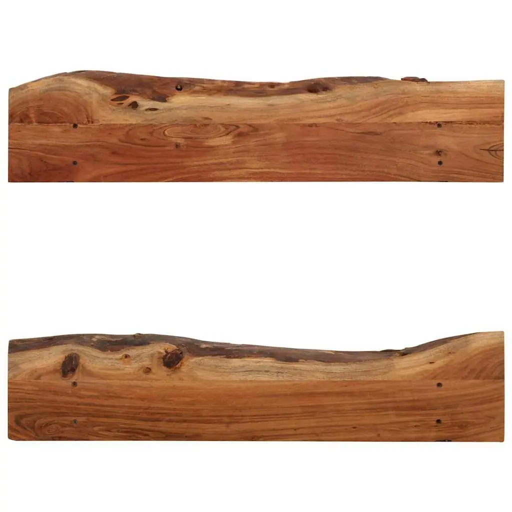 Wall Shelves Solid Acacia Wood Rustic 90x20x18 cm Brown 2 Piece