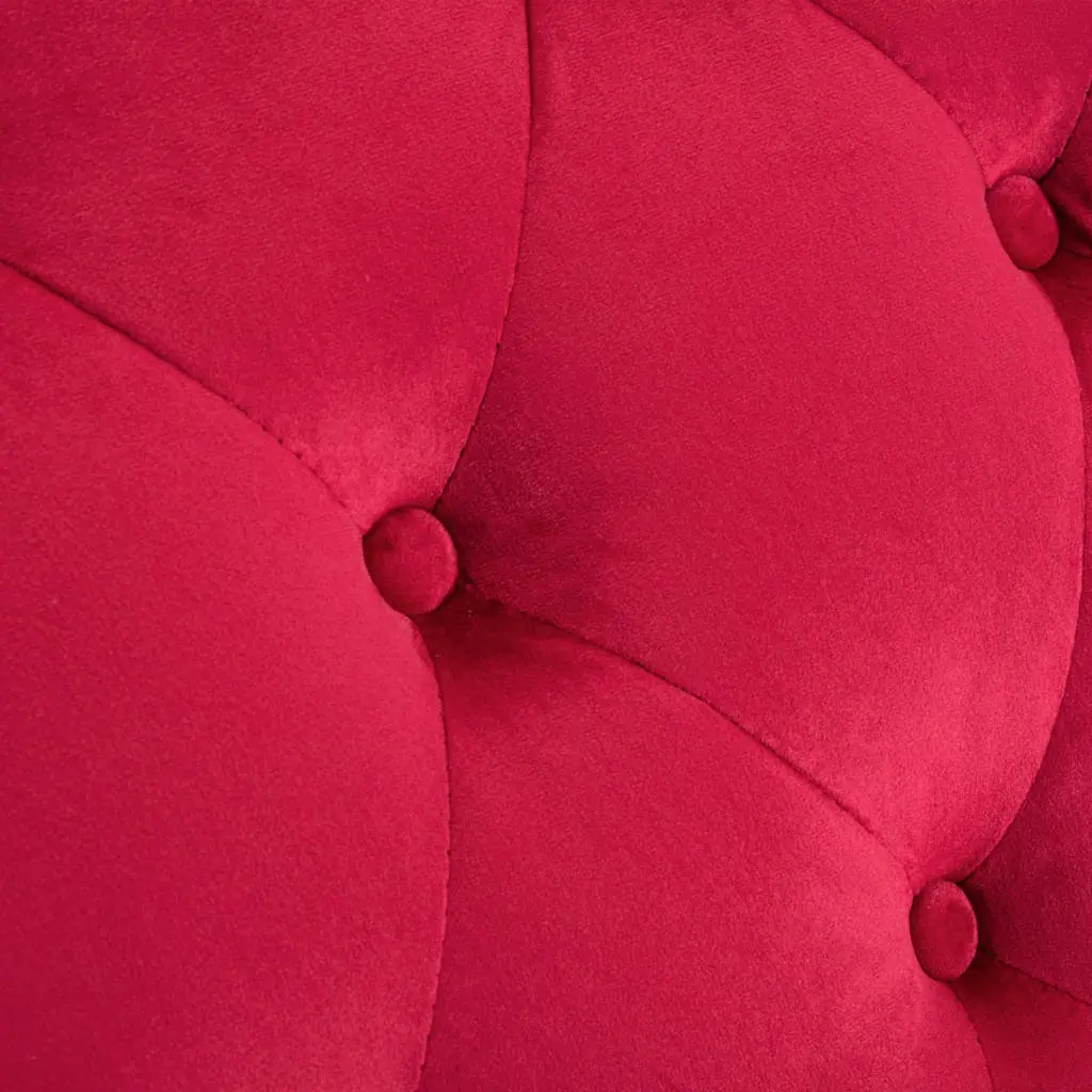 Chaise Lounge Velvet Button Tufted Accent Chair Red
