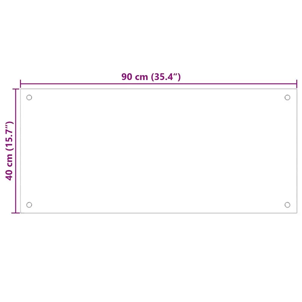 Kitchen Backsplash Tempered Glass Heat Resistant 90x40cm Transparent