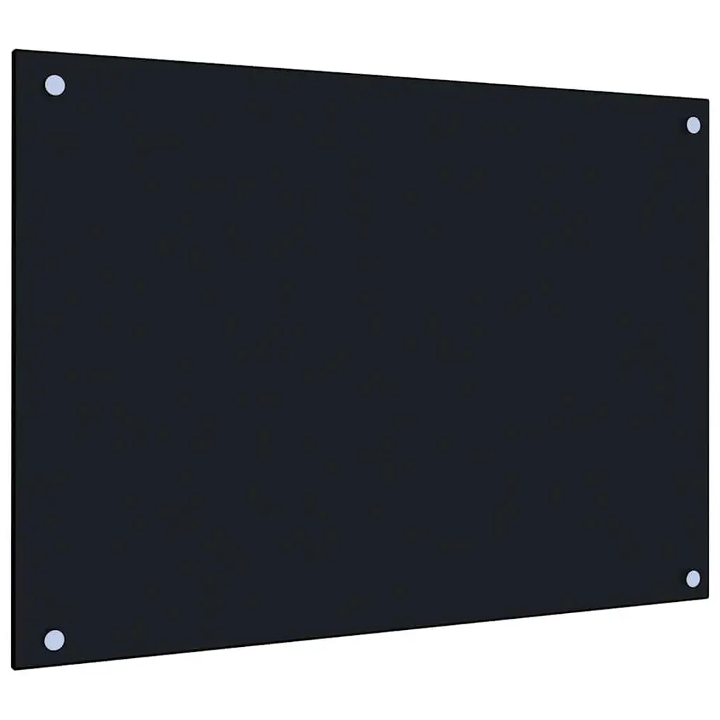 Kitchen Backsplash Tempered Glass Splash Guard Heat Resistant 70x50 cm Black