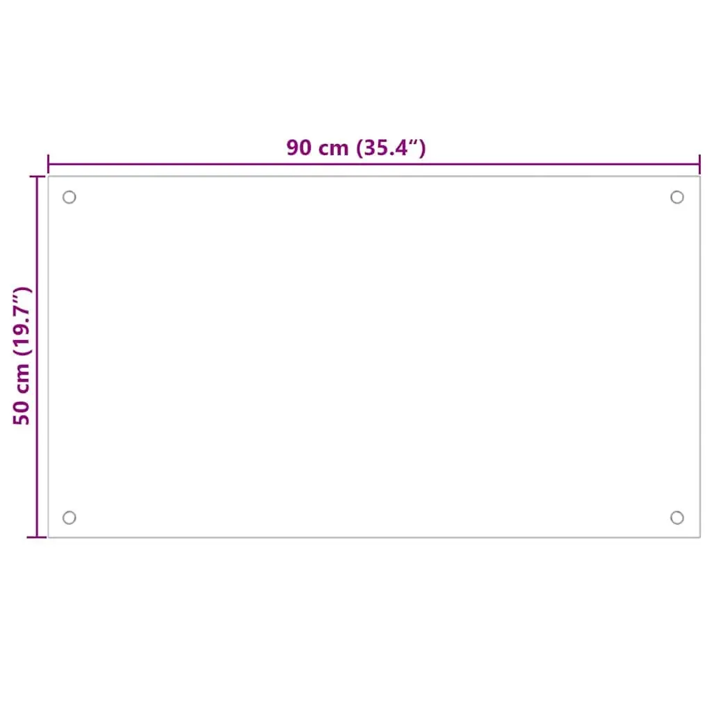 Kitchen Backsplash Tempered Glass Heat Resistant Black 90x50 cm Splash Guard Wall Tile