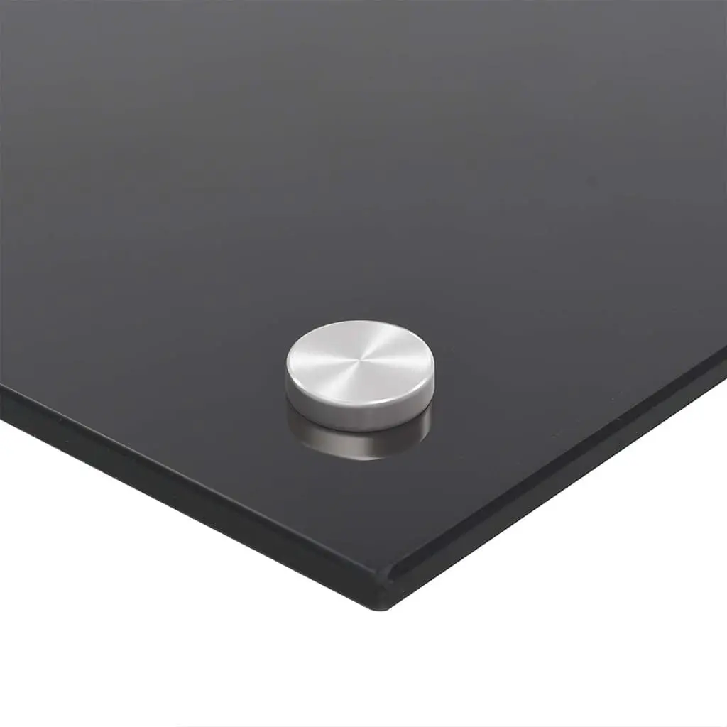 Kitchen Backsplash Heat Resistant Tempered Glass 90x60 cm Black