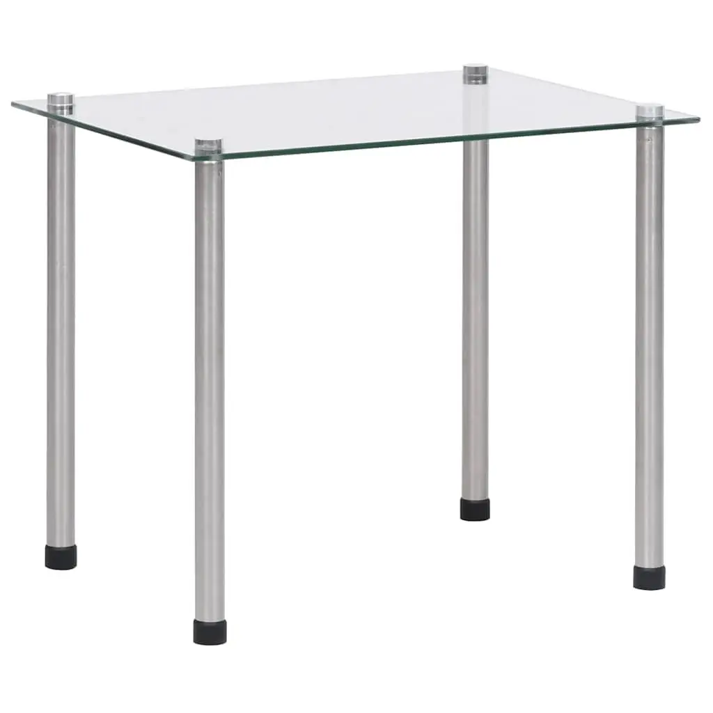 Nesting Tables Set 3 Pieces Transparent Glass Stainless Steel Legs Modern End