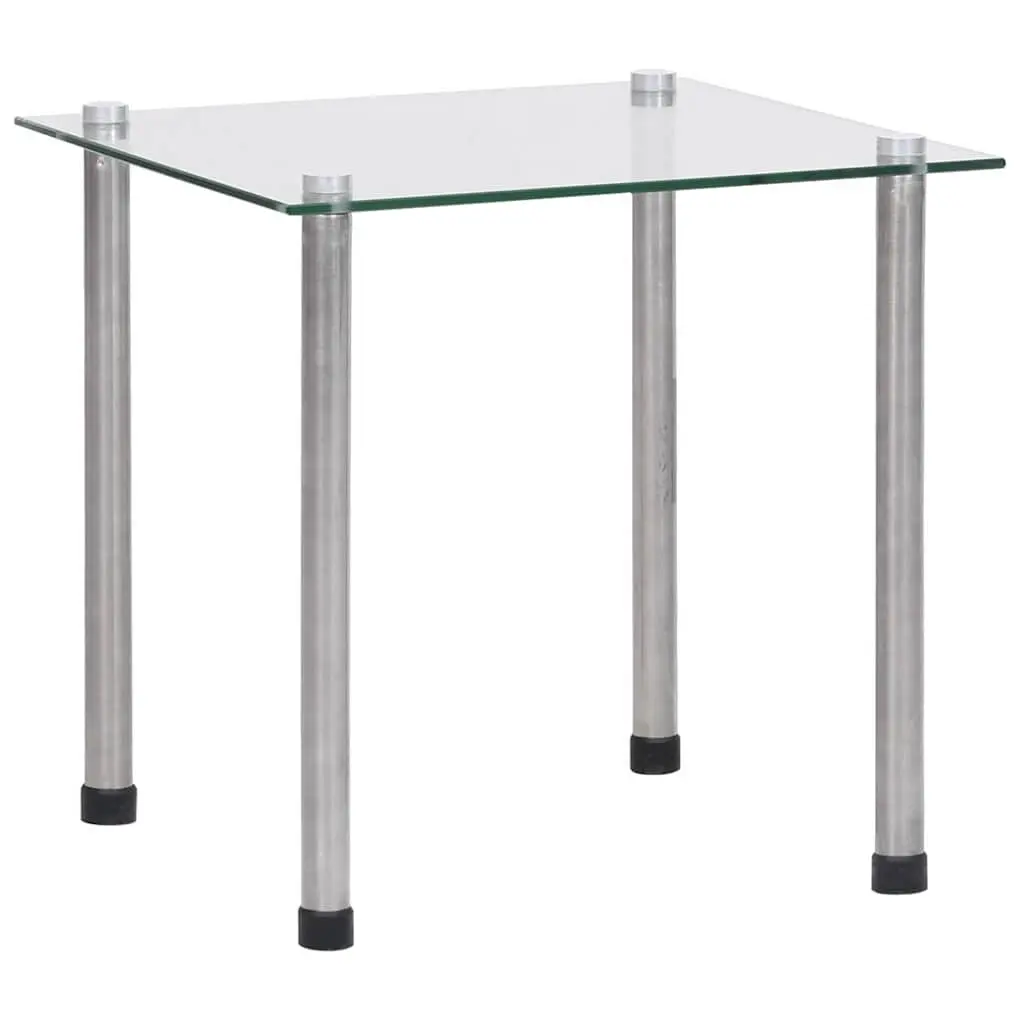 Nesting Tables Set 3 Pieces Transparent Glass Stainless Steel Legs Modern End