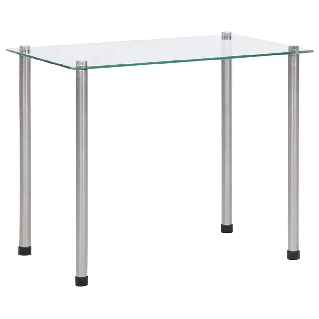 Nesting Tables Set 3 Pieces Transparent Glass Stainless Steel Legs Modern End