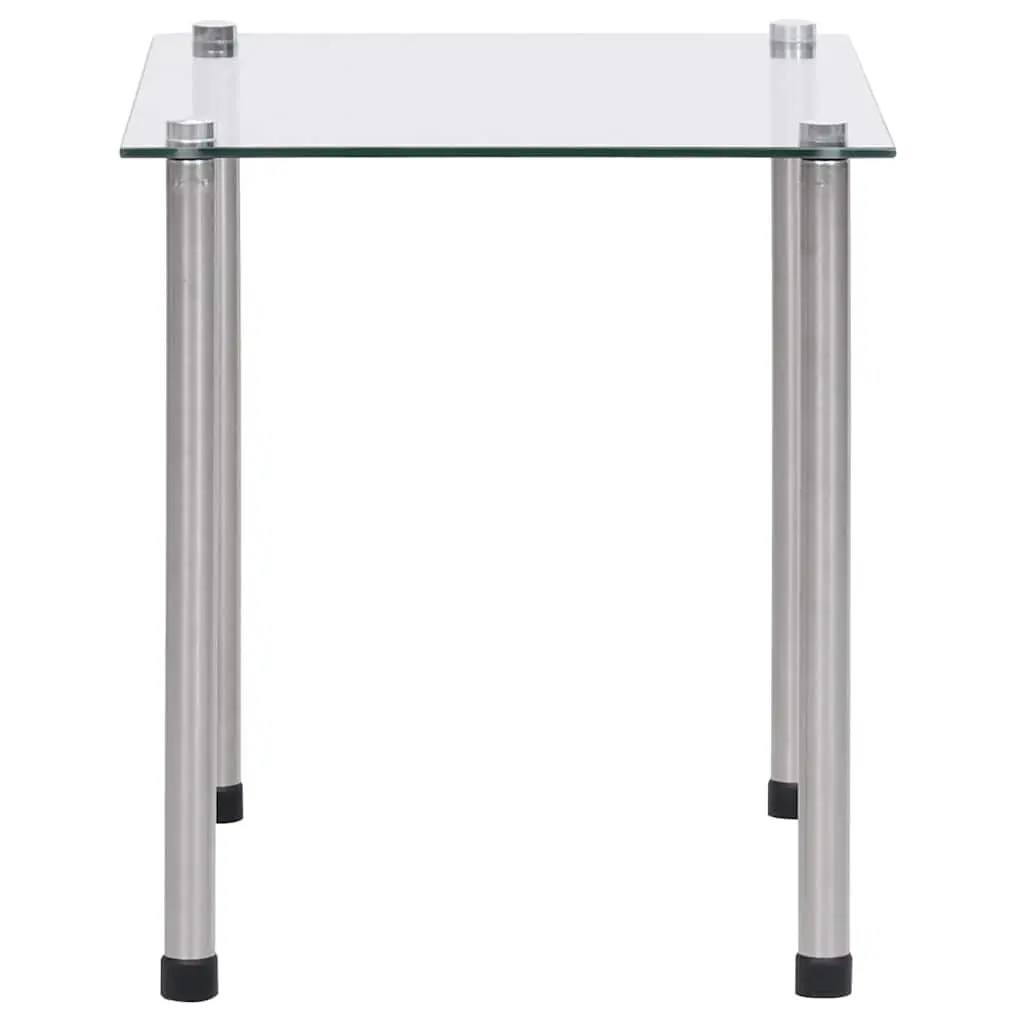 Nesting Tables Set 3 Pieces Transparent Glass Stainless Steel Legs Modern End