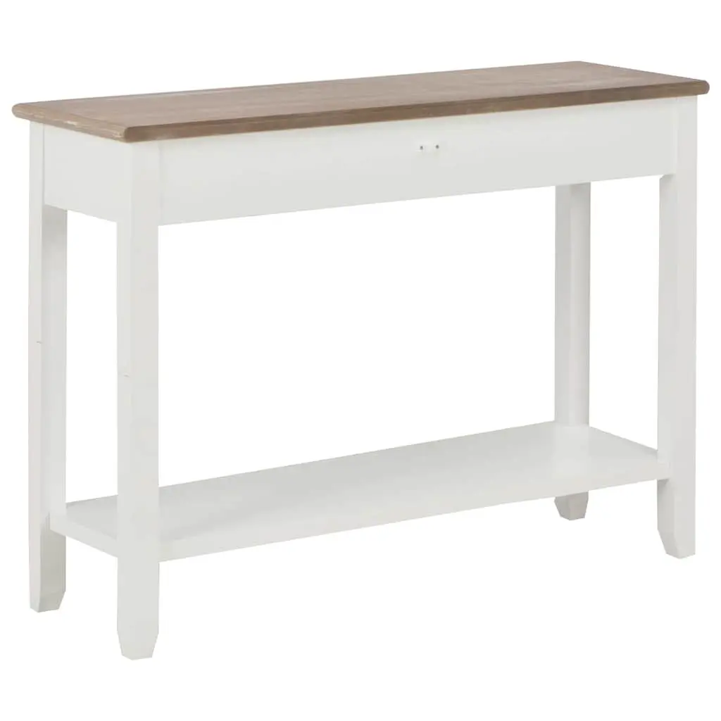 Console Table White Wooden 110x35x80 cm with Drawers and Shelf for Entryway Hallway Accent Furniture