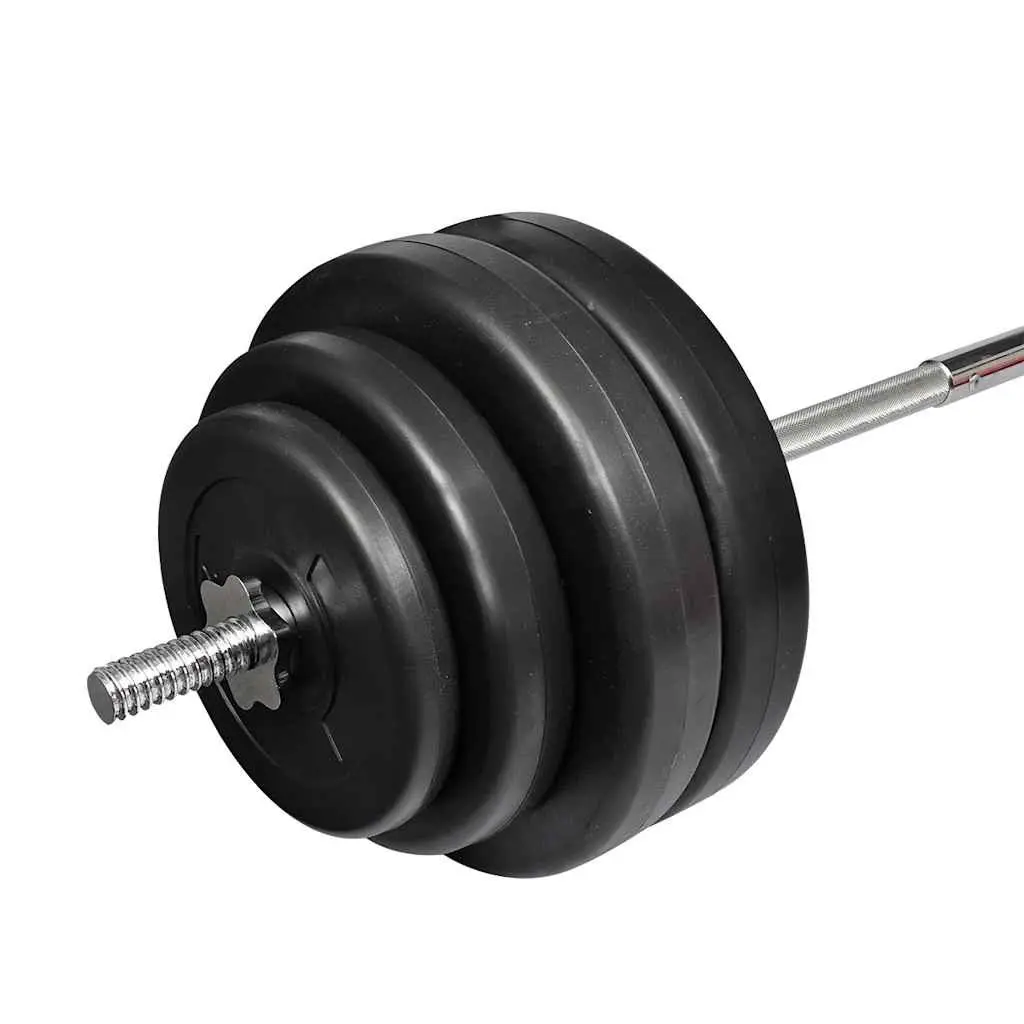 Folding Weight Bench with Dumbbell Barbell Set Home Gym Equipment White