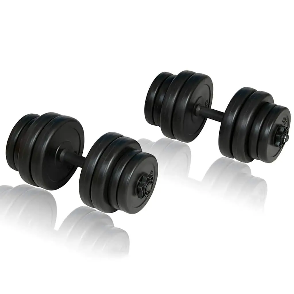 Folding Weight Bench with Dumbbell Barbell Set Home Gym Equipment White