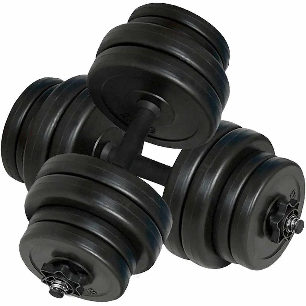 Folding Weight Bench with Dumbbell Barbell Set Home Gym Equipment White