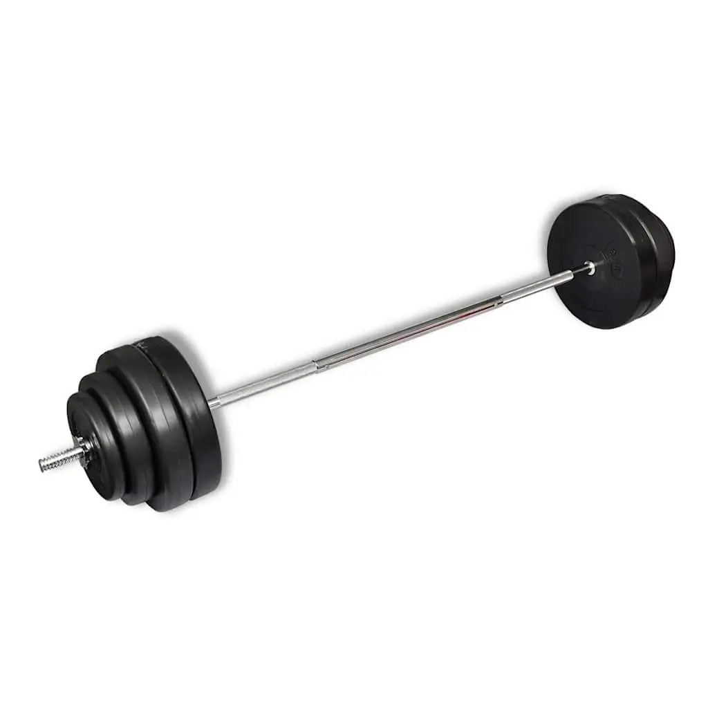 Folding Weight Bench with Dumbbell Barbell Set Home Gym Equipment White