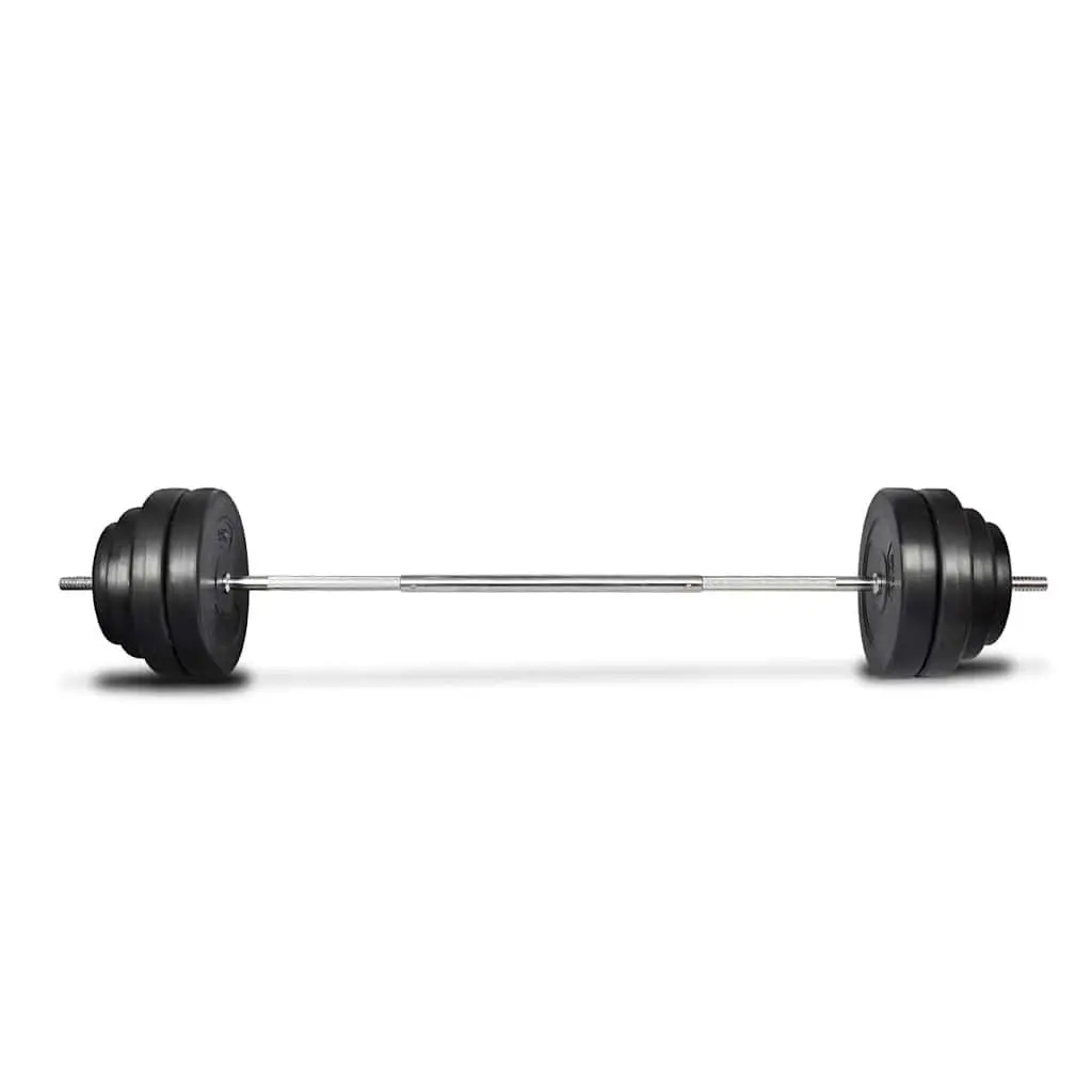 Folding Weight Bench with Dumbbell Barbell Set Home Gym Equipment White