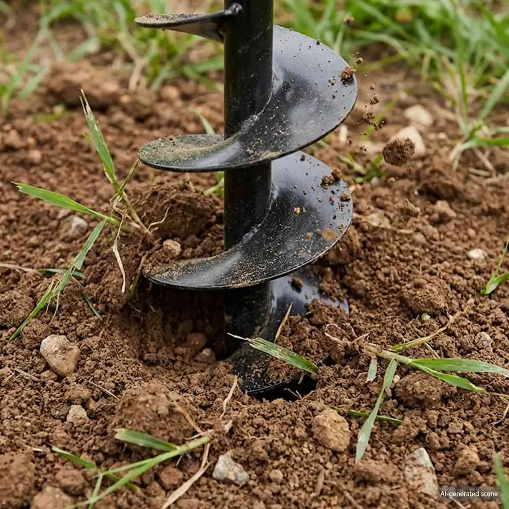 Ground Drill 200mm with Handle 13m Extension Tubes Steel Soil Auger Gardening Tool