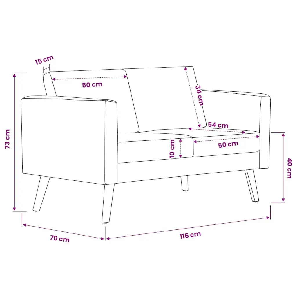 Sofa Set 2-Seater 3-Seater Grey Fabric Padded Cushions