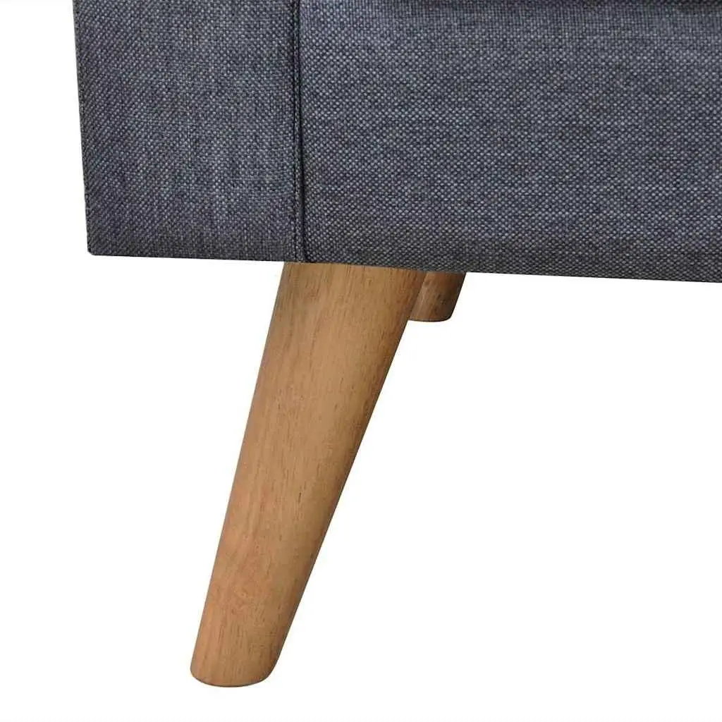 Sofa Set 2-Seater 3-Seater Grey Fabric Padded Cushions
