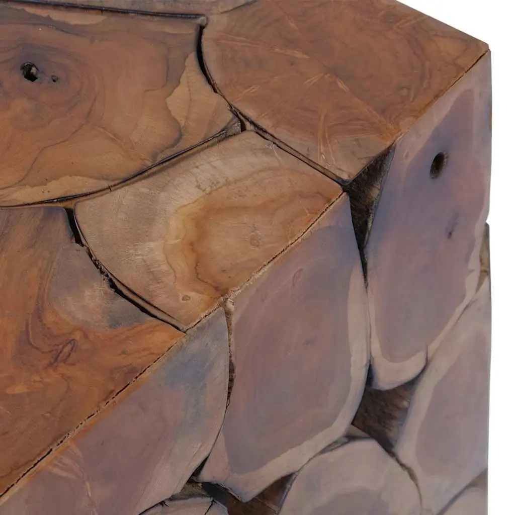 Bar Stools Handmade Solid Teak Wood Brown 40x40x45 cm 2 Pieces